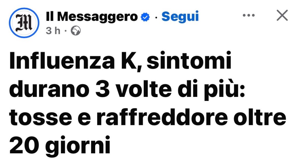 È una brutta&nbsp;influenza