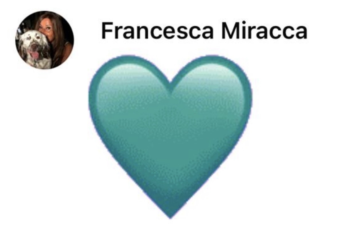 La Miracca è felice, e manda un cuore. Ma per cosa?
