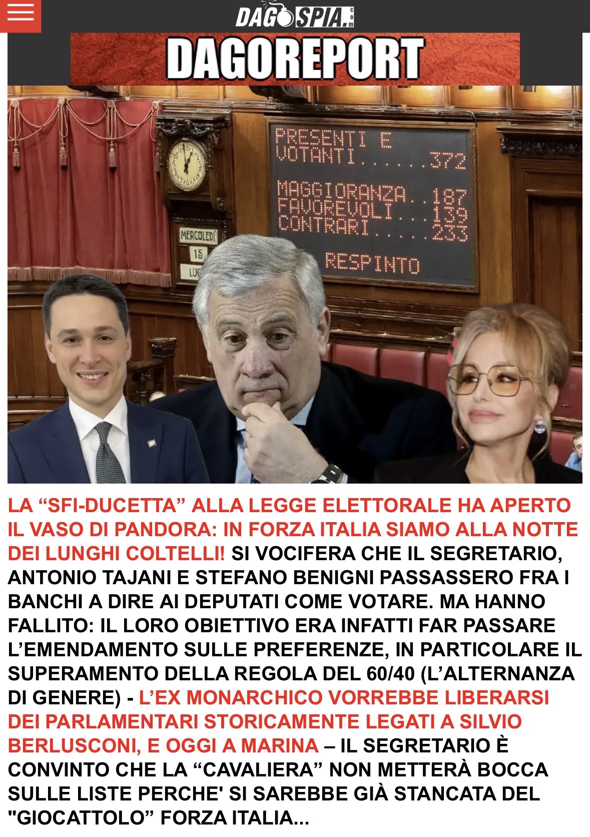 Alla fine vincerà Tajani